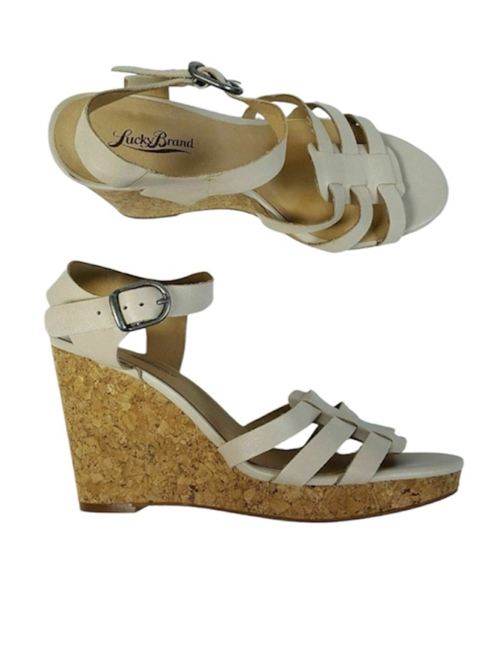 Lucky Brand Willows Strappy Cork Wedge adjustable Sandals women’s size 9.5